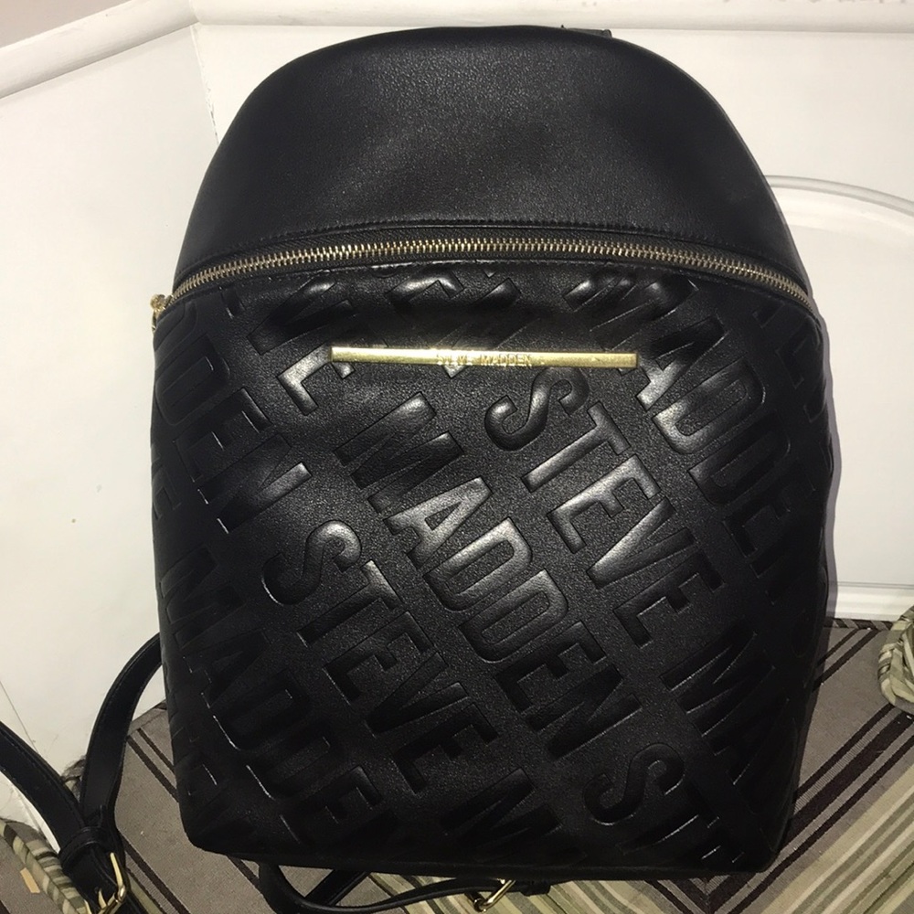 Steve Madden black brossa logo backpack